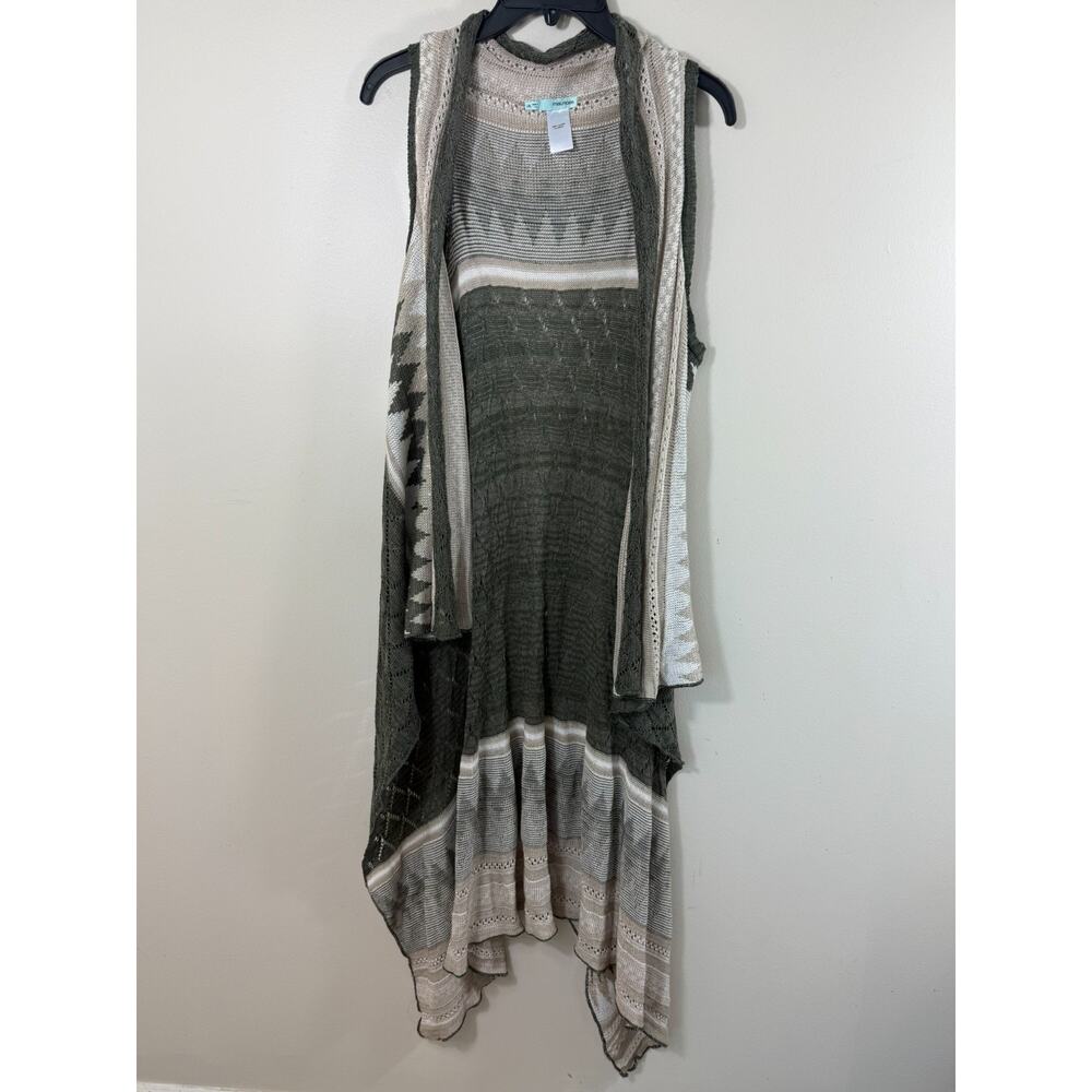 Maurices Southwestern Open Knit Duster Cardigan Women Size L/XL Boho Aztec